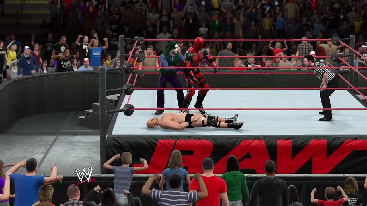WWE 2K15 stone cold steve austin v deadpool v the joker