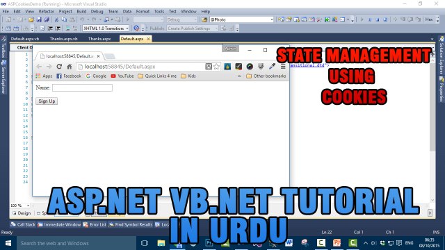 ASP.NET VB.NET Tutorials - State Management using Cookies In Urdu