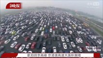 Retours de vacances à Pékin (CHINE) - Bouchons impressionnants sur l'autoroute