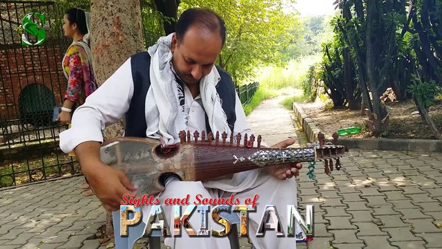 Rubab Instrument played by a Pakistani man at Daman-e-Koh garden