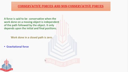 Conservative and Non-Conservative Forces