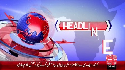 Headlines - 04:00 PM – 08 Oct 15 - 92 News HD