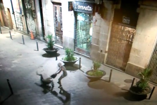 Espectacular intento de atraco en Barcelona