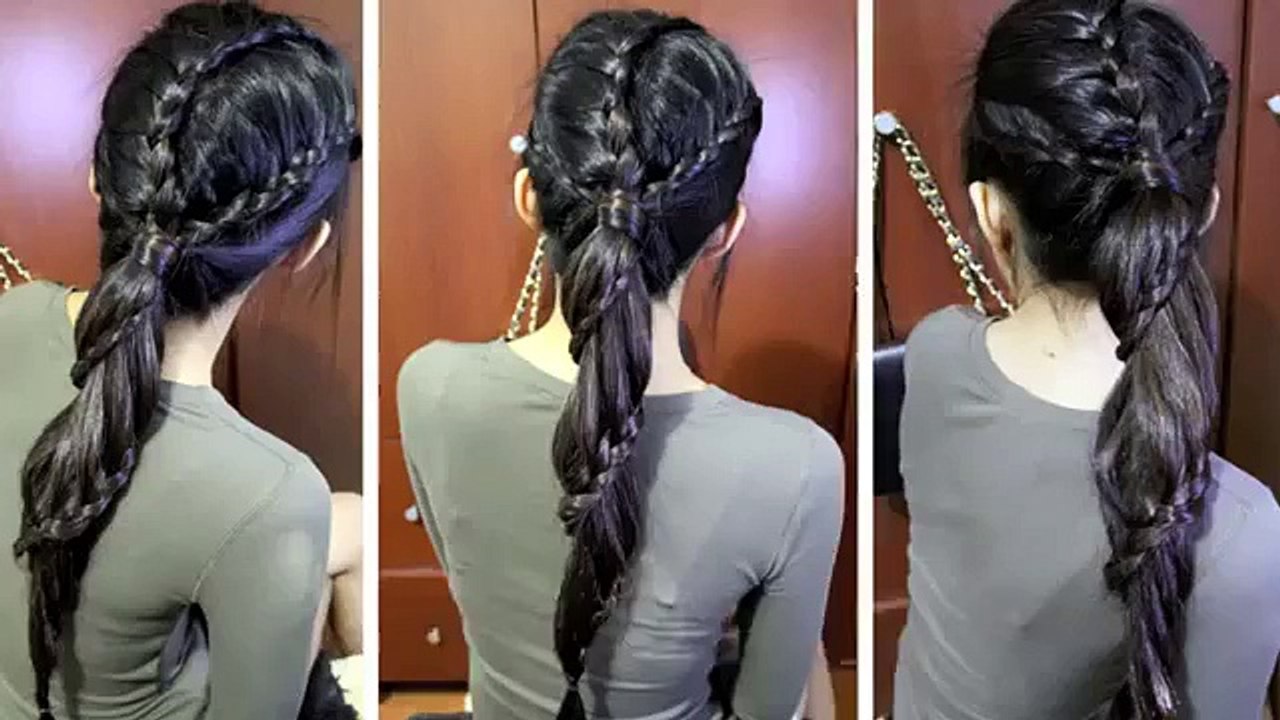 Carousel Winding Lace Braid Ponytail Hairstyle Hair Tutorial