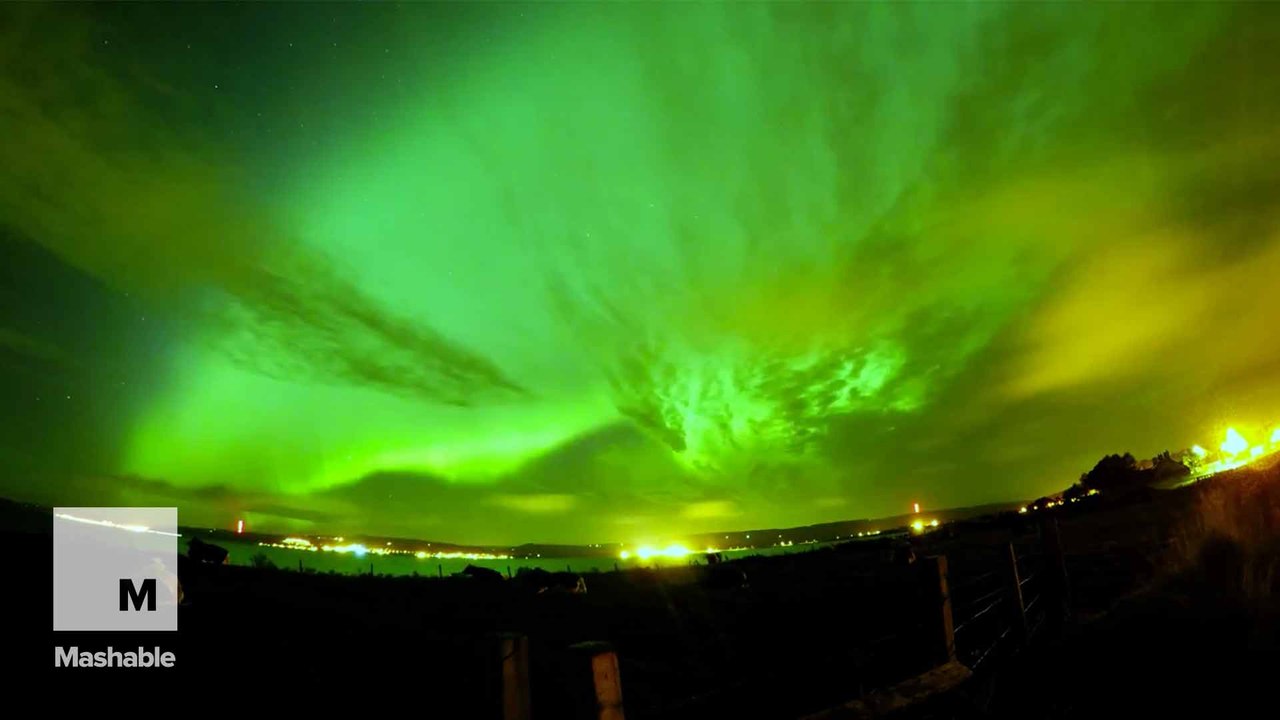 A beautiful timelapse of the Aurora Borealis over Scotland