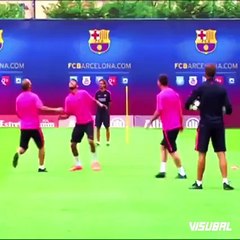 Messi ve Neymar'dan Potalı Antrenman Şovu!