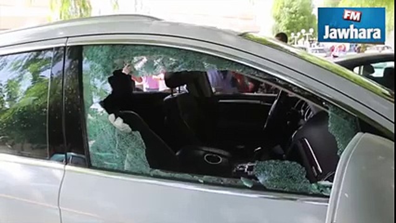 حصري  فيديو لسيارة شرف الدين بعد محاولة إغتياله