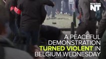Protests In Belgium Turn Into Violent Clash With Police