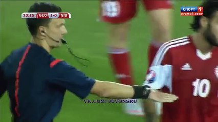 Tornike Okriashvili Penalty Goal | Georgia 2 - 0 Gibraltar