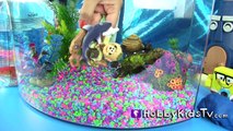 Mickey Mouse Dives in Fish Tank! Surprise Sea Eggs: Ariel SpongeBob HobbyKidsTV