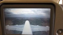 Emirates A380 Tailview camera Crosswind landing at Heathrow airport