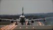 Emirates Airbus A340 and Air Berlin A330 close up crosswind landing at Düsseldorf HD