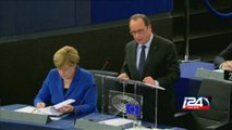 Déclarations de Francois Hollande devant le parlement européen