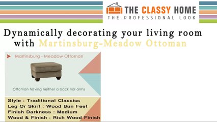 Dynamically decorating your living room with Martinsburg Meadow Ottoman