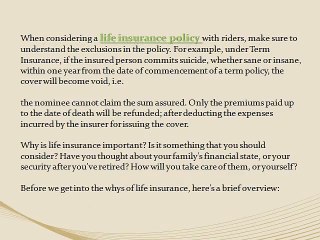 Know life insurance variants!