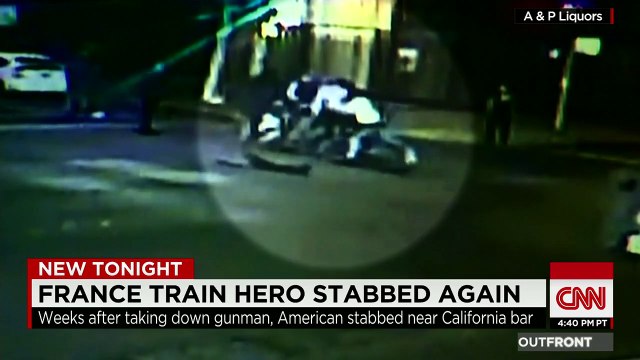 En images : le héros du Thalys, Spencer Stone, poignardé en Californie