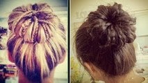 Braided Sock Bun Updo Hair Tutorial