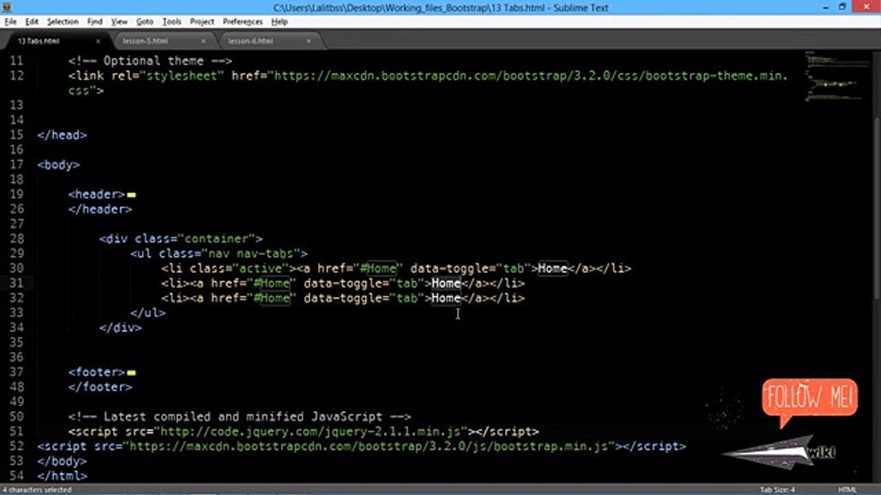 Bootstrap 3 Tutorials - #7 Creating Responsive Tabs (with effects)