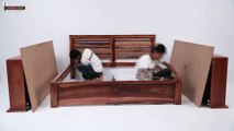 Wooden Street - Troy Storage Double bed