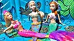 Frozen MERMAIDS Color Changing Barbie Doll Elsa Mermaid & Anna Ariel Outfit DisneyCarToys