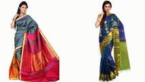 Shop Exclusive Blue Kanjeevaram / Kanchipuram Silk Saree Online