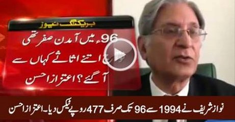 Nawaz Sharif Paid 477 rs From 1994 To 1996-- Aitzaz Ahsan Alleges