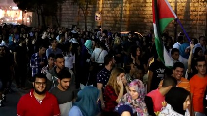 Arab Israelis demonstrate in support of Palestinians