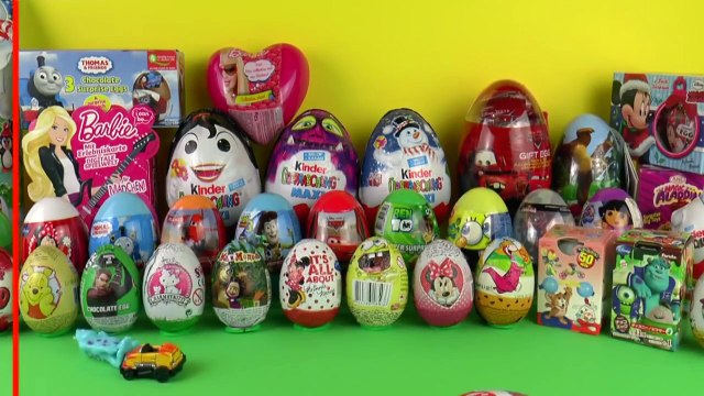 46 Surprise Eggs Kinder Surprise Mickey Mouse Dora the Explorer Monsters Maxi Tom and Jerr