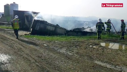Scrignac (29). Incendie de poulailler, le bâtiment détruit (Le Télégramme)