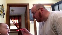 Best dad ever sings while feeding his baby