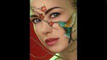 Girls body painting with  animals custom