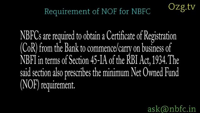 Ozg NonBanking Law - NOF for NBFC Company - Email - ask@nbfc.in