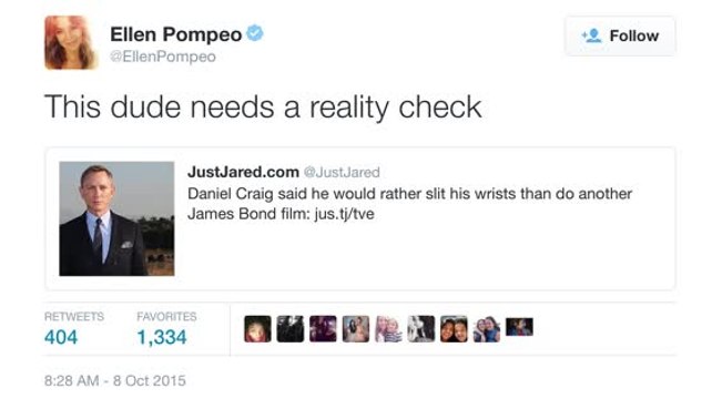 Ellen Pompeo Says Daniel Craig Needs 'Reality Check'