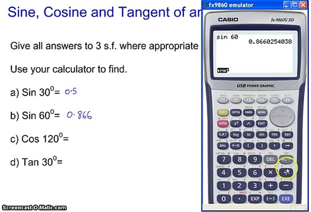 How to Use the Sin Cos and Tan FUNCTIN button t...