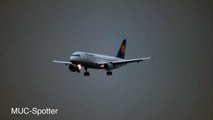 Lufthansa Airbus A320 Crosswind landing at Muinch from Berlin Flight LH2039 D-AIPL