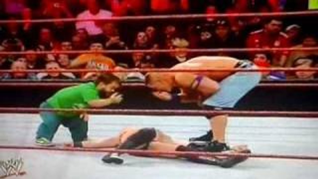 WWE Royal Rumble 2011-Hornswoggle and John Cena did a double You Cant See Me