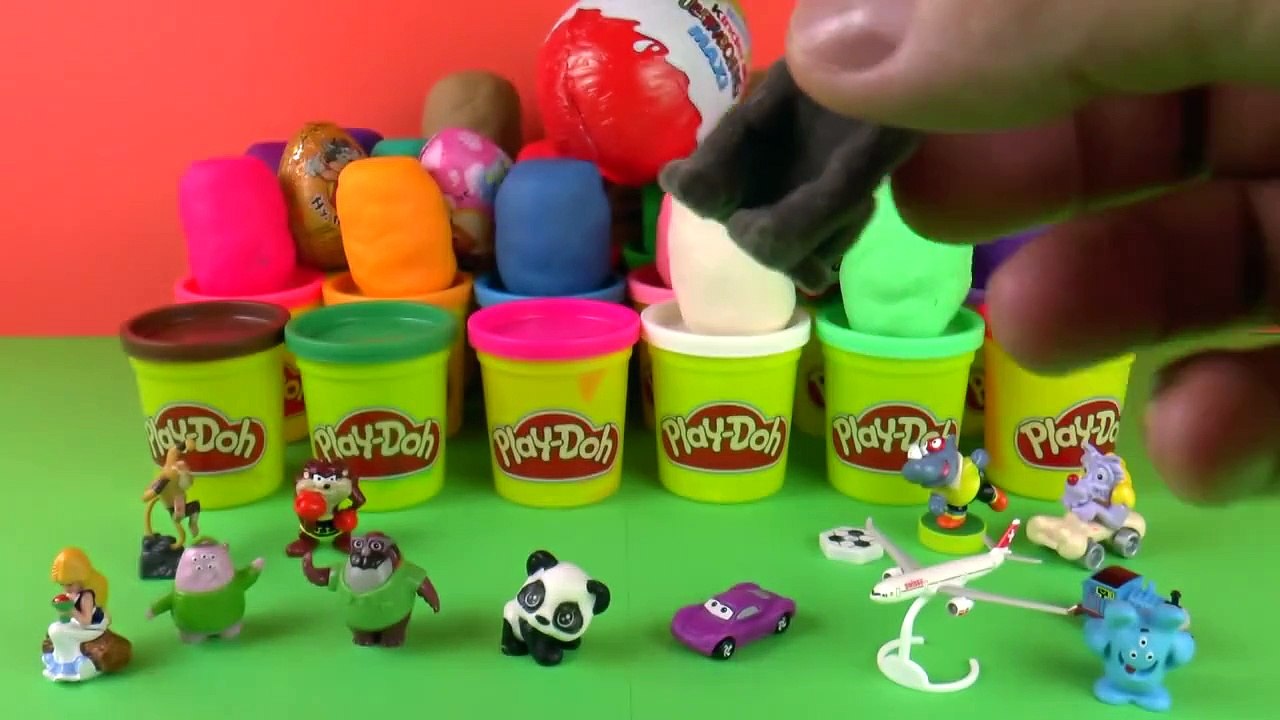 38 Play Doh Surprise Eggs Kinder surprise eggs unboxing Tom and Jerry Mickey Mouse Amazing