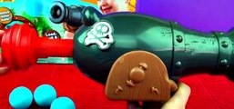 Disney Never Land Cannon VS Angry Birds Piggies Hatching Surprise Eggs Thomas Jake Batman FluffyJet [Full Episode]