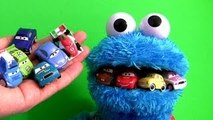 Cookie Monster Eats Cars Lightning McQueen Micro Drifters Mater Count N Crunch Playset Dis
