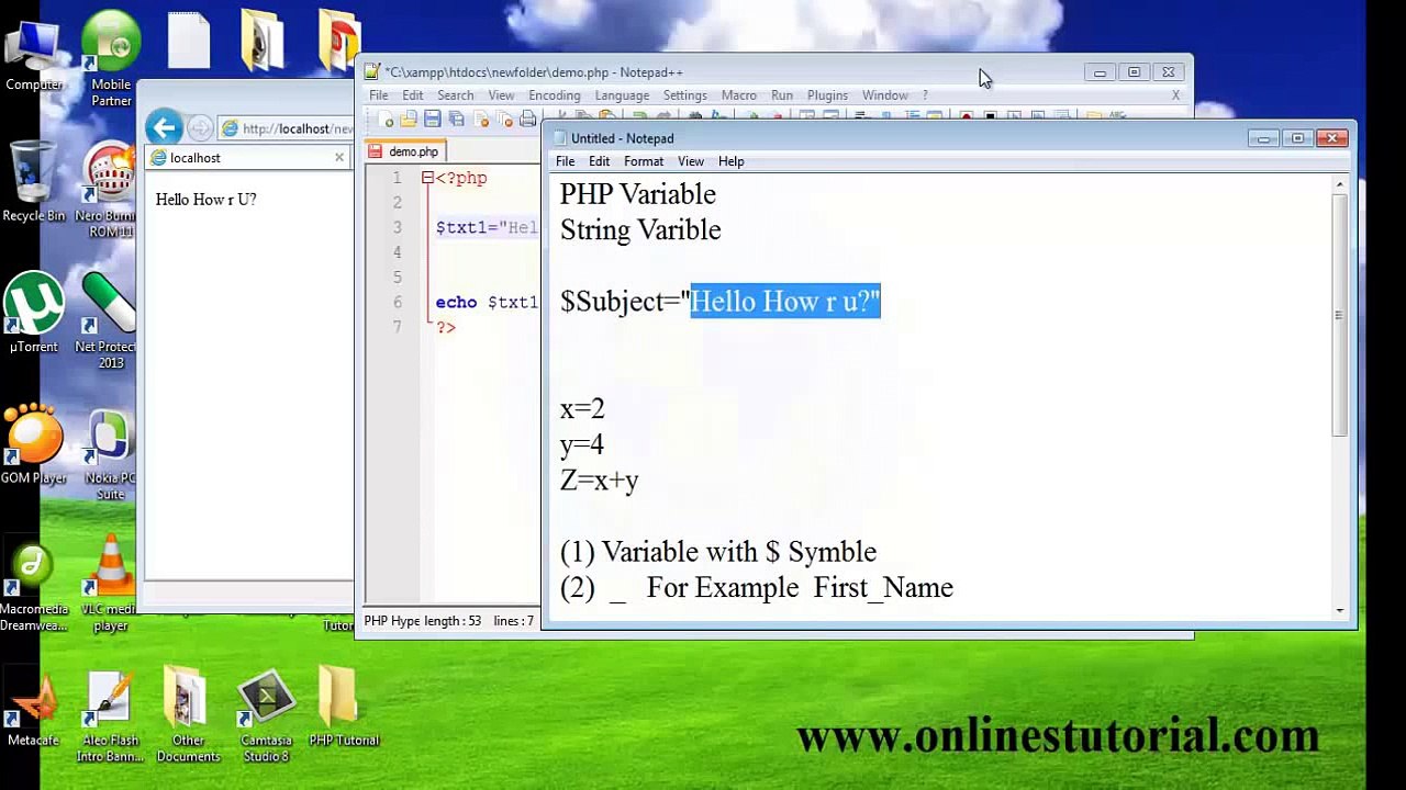 PHP Tutorial in Hindi_Urdu-6 Introduction Variable,String Variable-2_2