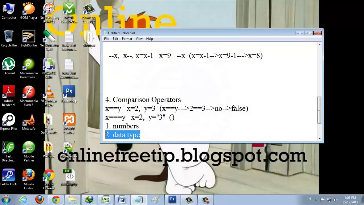 PHP Tutorial in Hindi_Urdu-8 Operators(Arithematic,Increament_Decreament)-2_3