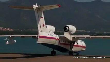 Boeing Jet taking off from water