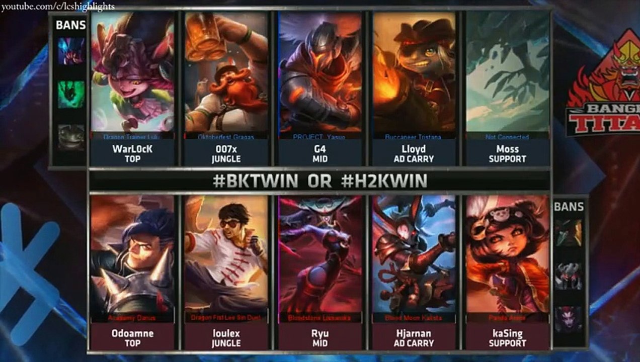 BKT vs H2K Highlights - BANGKOK TITANS vs H2K GAMING - S5 WORLDS 2015 GROUP STAGE