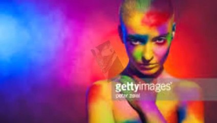 Girls Amazing body paint  with different colors