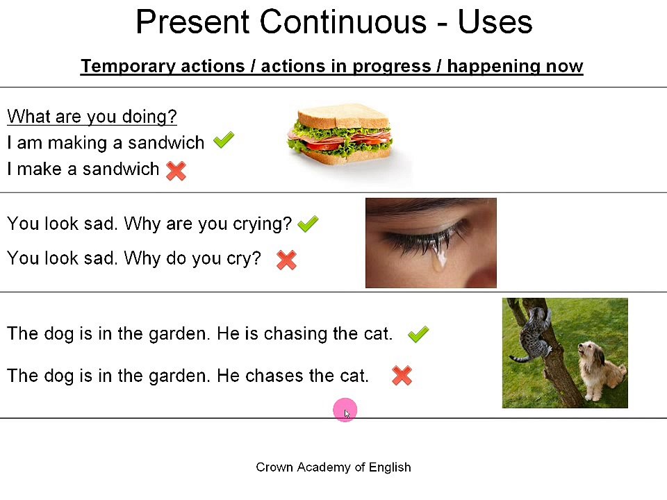 Present Continuous verb _ Present progressive verb _ English present tense
