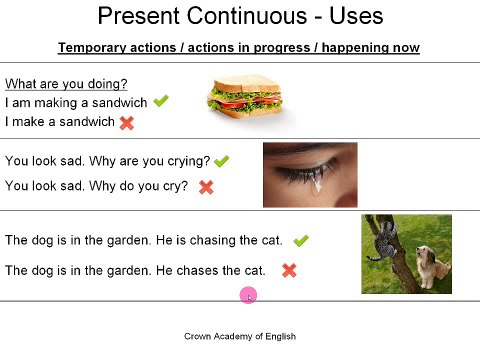Present Continuous verb _ Present progressive verb _ English present tense