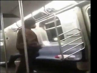 Man Out His Mind On New York Subway Having Argument with Poles