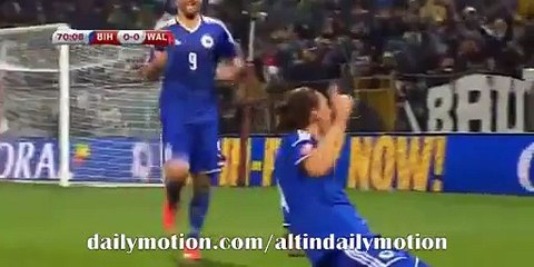 Milan Duric Amazing Header Goal - Bosnia and Herzegovina vs Wales 1-0 -10.10.2015 HD