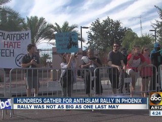 Hundreds gather for anti-Islam rally in Phoenix