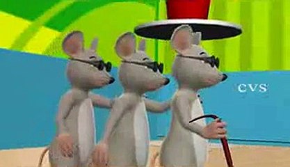 3D Animation Three Blind Mice English Nursery Rhyme for children  with lyrics